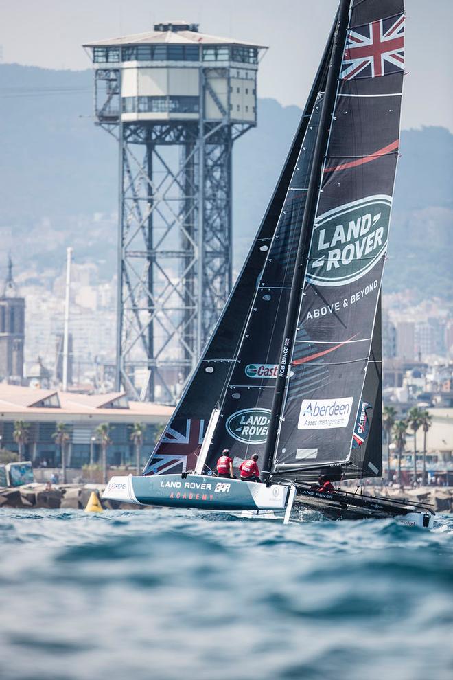 Act 4, Extreme Sailing Series Barcelona – Day 2 – Land Rover BAR Academy follow Red Bull Sailing Team in fifth, just one point ahead of NZ Extreme Sailing Team © Lloyd Images http://lloydimagesgallery.photoshelter.com/